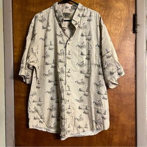 Authentic Article Trading Co Sz XXL Beige Button Front Fishing Shirt